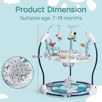 Baby Activity Center Jumper Interactive Activity Jumper Play Center with Infant Toys, 360° Rotating Seat