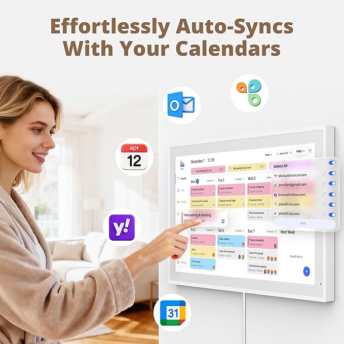 Dragon Touch Digital Calendar 21.5 Inch Touch Screen, Electronic Wall Calendar