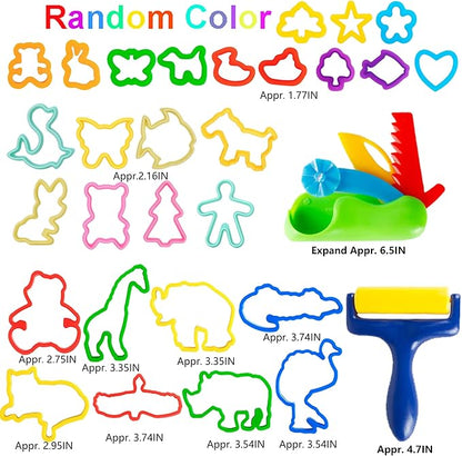 36-Piece Dough Tool Set for Kids Ages 3-8 – Includes Animal Cutters, Rolling