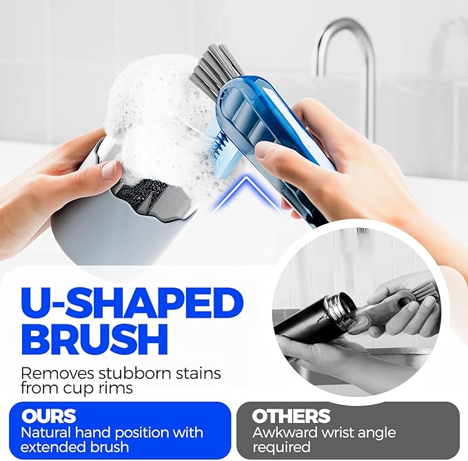 6 PACK Holikme 4 in 1 Cup Lid Cleaning Brush Set