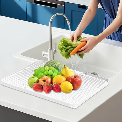 Silicone Dish Drying Mat for Kitchen Counter, Dish Drying Pad, Non-Slip Drain