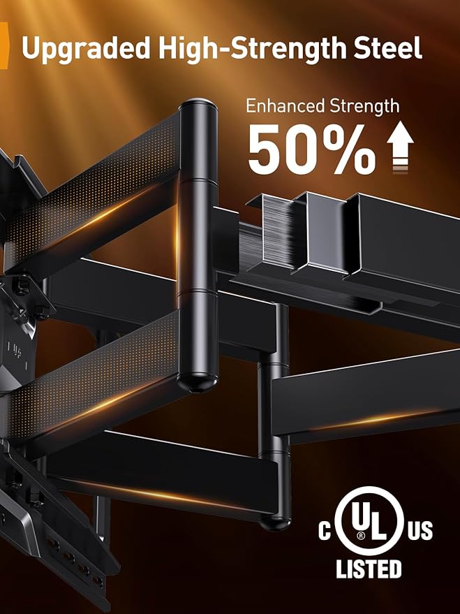 Perlegear UL-Listed Full Motion TV Wall Mount