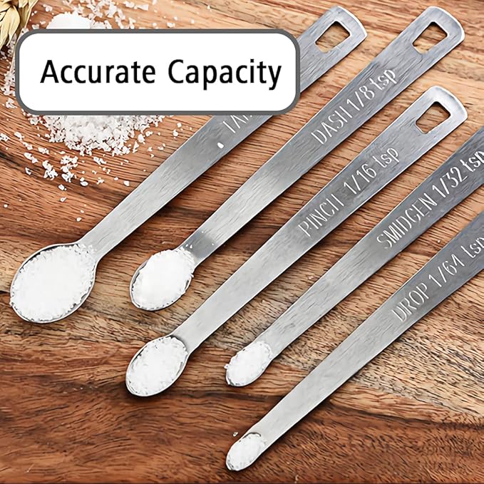 2PCS 1/8 Teaspoon Single Tiny Measuring Spoon, Small Individual Stainless Steel