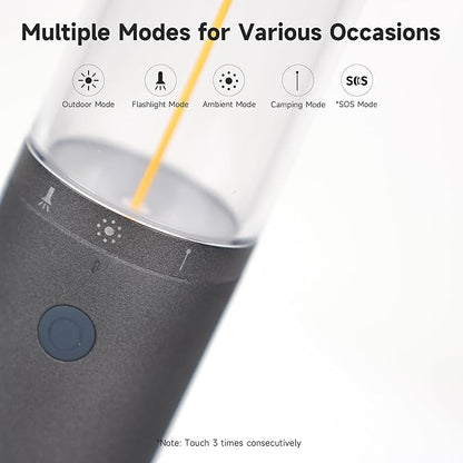4-in 1 Portable Camping Lantern Rechargeable Camping Lights LED Flashlight with Hidden Hook SOS Mode Ultra-Long Life 35H Ambient Tent Lights for Household Essentials,Hiking,Camp,Outdoor