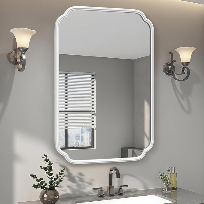 White Bathroom Mirror for Over Sink 24×36 Inch