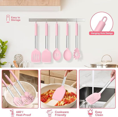 TeamFar Cooking Utensils Set, Heatproof & Healthy, Nonstick & Easy Clean
