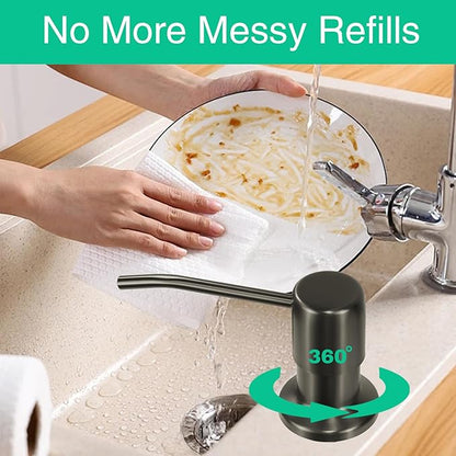 Soap Dispenser for Kitchen Sink, Built in Sink Soap Dispenser, Countertop Soap