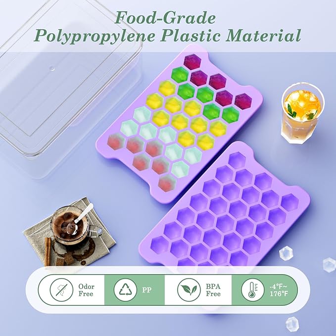 Mini Ice Cube Tray for Freezer: Small Plastic Ice Cubes Trays for Freezer