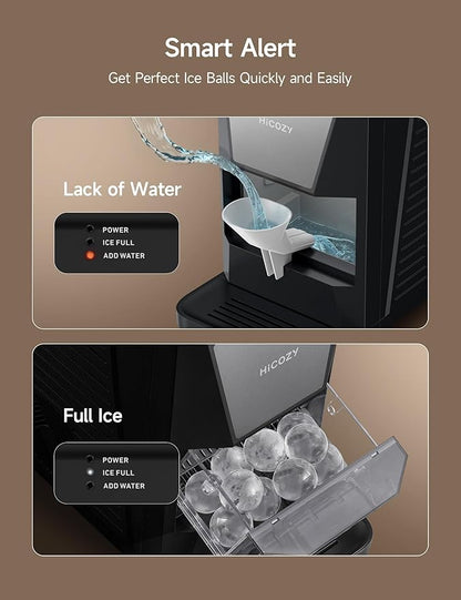 HiCOZY B1 Clear Ice Ball Maker Countertop, Sphere Ice Maker