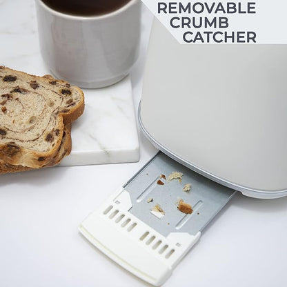 Rae Dunn Retro Rounded Bread Toaster, 2 Slice Stainless Steel Toaster