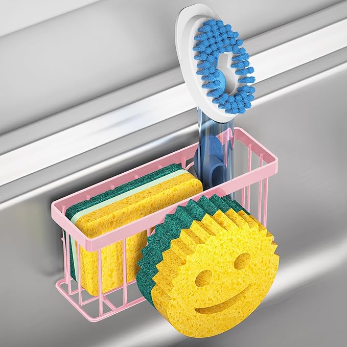 MURLONG Sponge Holder Smiley Face, Sink Caddy, Sink Organizer