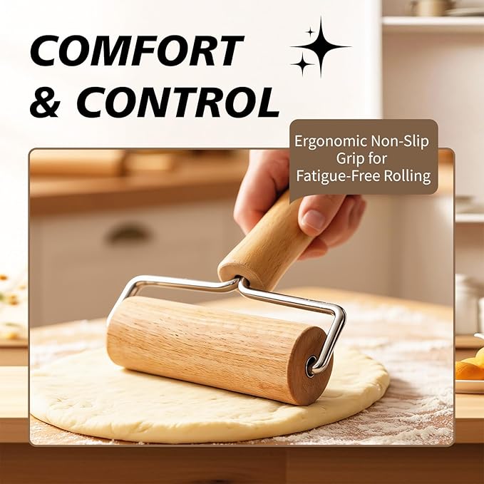 Pizza Rolling Pin Small Rolling Pin Wooden Dough Roller Non Stick Pizza Dough