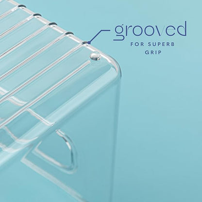 Plastic Food Storage 4 Pack Clear Container Bin with Handles for Organizing Kitchen, Pantry, Refrigerator, Freezer, Pantry, Cabinet, Closet, Bathroom. 10”x4”x6”