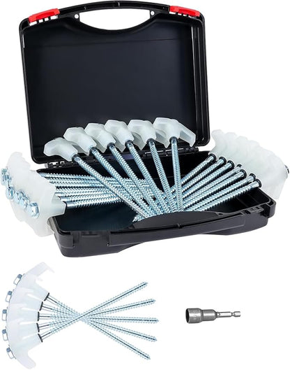 x-vesolje 8in Heavy-Duty Screw-In Tent Stakes | 12-Pack Luminous Ground Anchors