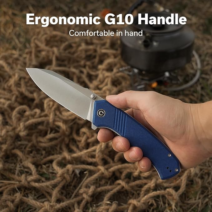 CIVIVI Placoid Pocket Knife for EDC, Folding Knife with 3.67" 14C28N Blade G-10 Handle For Men Women Gift C23079-2