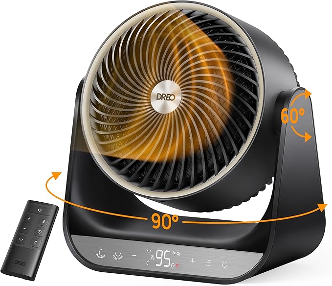 DREO Whole Room Heater 714, 60° Vertical & 90° Horizontal 3D Oscillating Heating