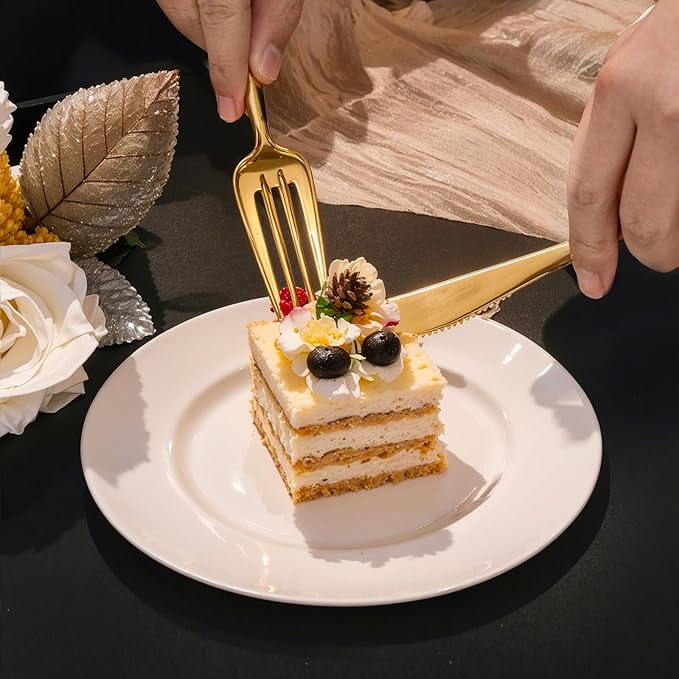 SUT 600 Pcs Gold Plastic Silverware, Gold Disposable Utensils, Heavy Duty Cutlery Set, Disposable Silverware Set Include 200 Forks, 200 Spoons, 200 Knives Heavy Duty Flatware for Party