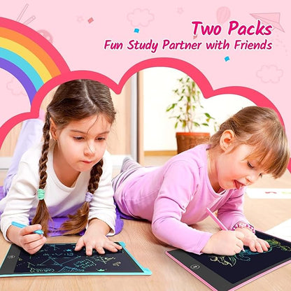 TECJOE 10 Inch 2 Pack LCD Writing Tablet, Colorful Doodle Board Drawing Tablet for Kids, No Mess Toddler Travel Learning Toys, Christmas Birthday Gifts for 3 4 5 6 7 8 Year Old Boys Girls Preschooler