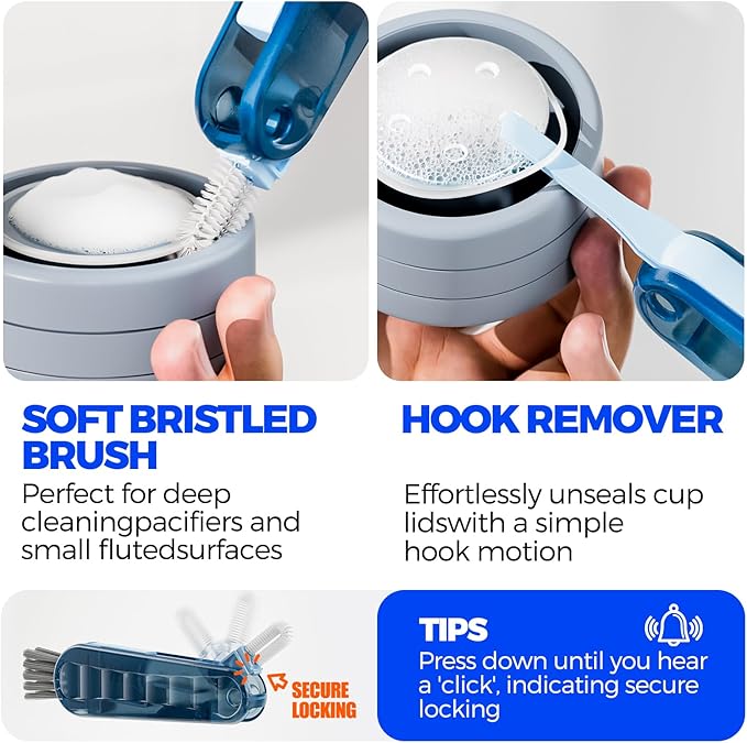 6 Pack Holikme 4 in 1 Cup Lid Cleaning Brush Set