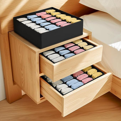 Joyoldelf Sock Drawer Organizer Divider Underwear Organizer 24-cell Fabric