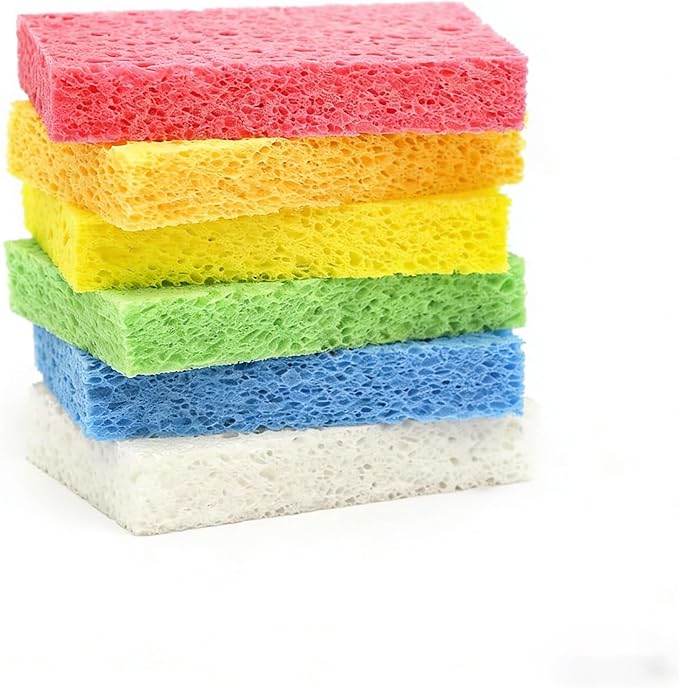 ARCLIBER Cellulose Sponges, Heavy Duty Scrub Kitchen Sponge No Scratching