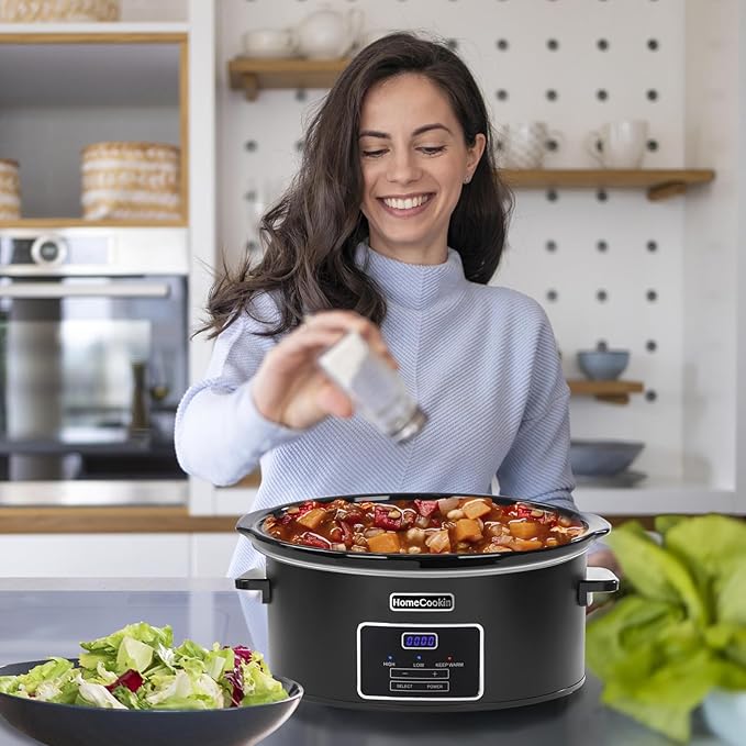 HOMECOOKIN 8 Quart Programmable Slow Cooker, Kitchen Appliances, Perfect