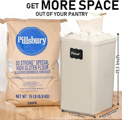 WHITE FEATHER SUPPLIES 2 PC [6.5L / 220 Oz] Large Food Storage Containers with Lids Airtight - BPA Free Clear Plastic Kitchen and Pantry Storage Containers, Bulk Storage for Cereal, Flour, Sugar, Rice