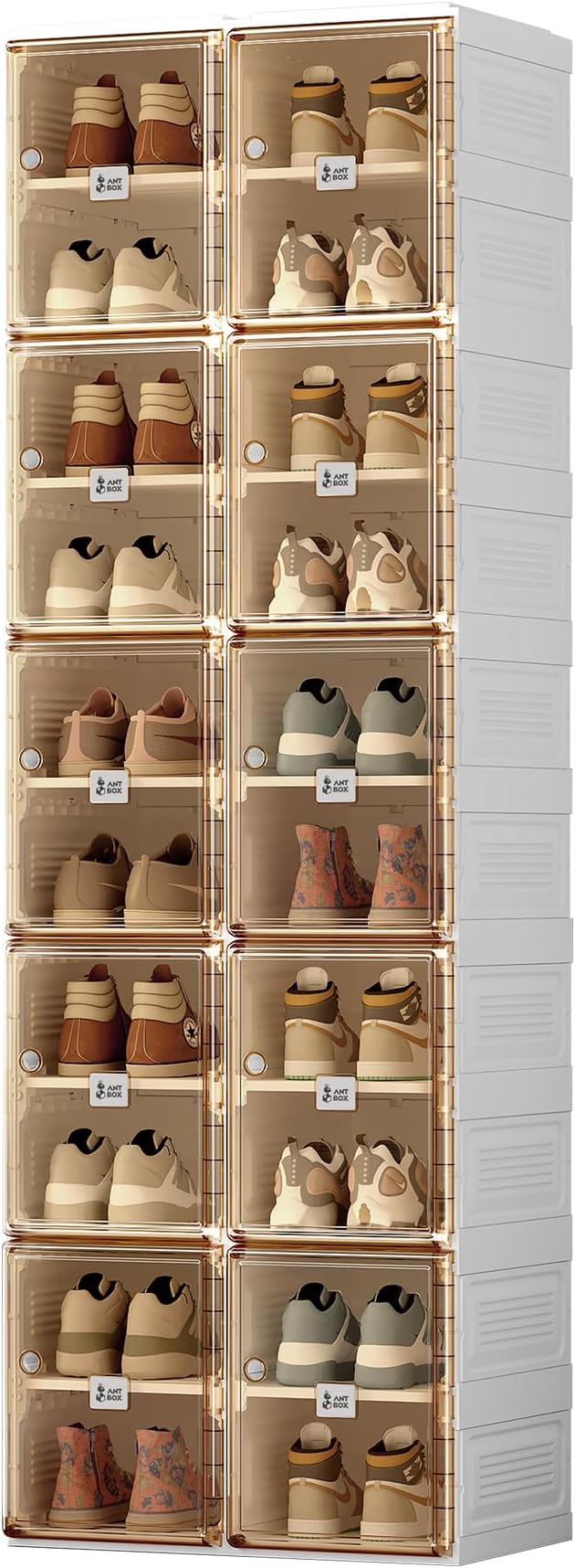 ANTBOX Shoe Organizer Storage Box, Portable Folding Shoe Rack