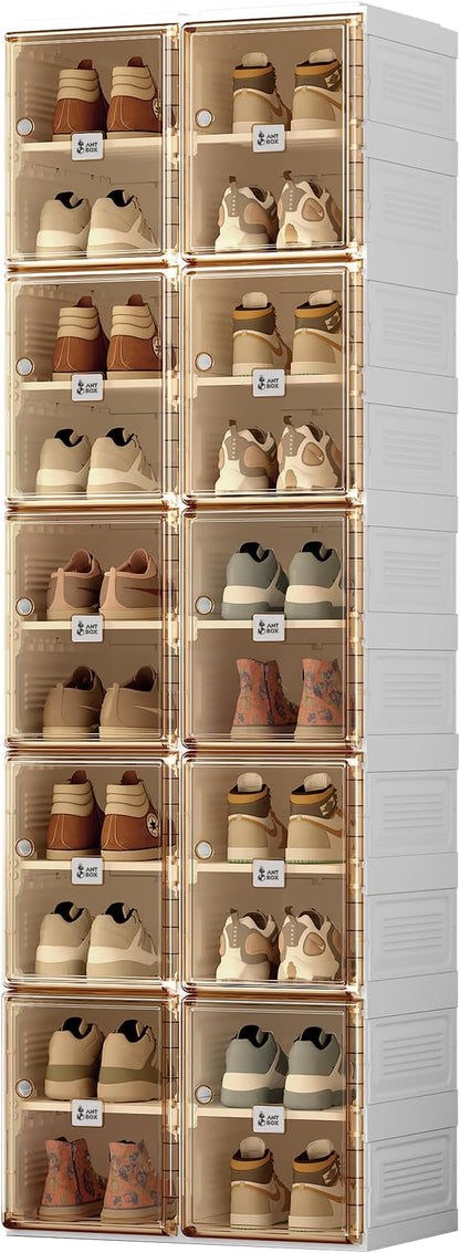 ANTBOX Shoe Organizer Storage Box, Portable Folding Shoe Rack