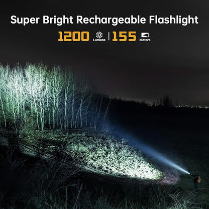 Wurkkos FC11C LED Flashlights Rechargeable -Small Powerful EDC Flashlight 90CRI 1200 High Lumen, IP68 Waterproof,Magnetic Tailcap,155M Beam Distance for Garden Dog Walking Emergency(Green 4000K)