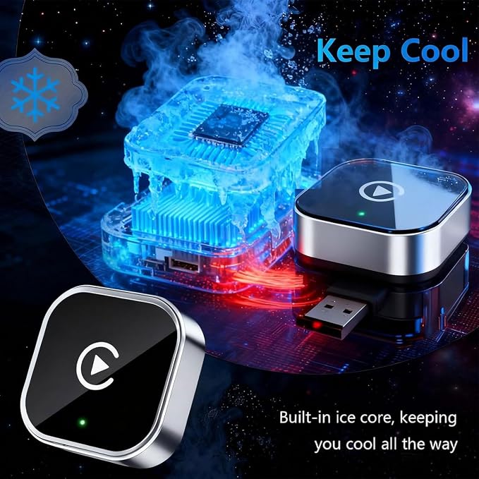 2 in 1 CarPlay Adapter for Nissan Altima 2019 2020 2021 2022 2023 2024 2025 2026, CarPlay Wireless Adapter with Auto Reconnect Fast Pairing Bluetooth Connection Compact USB Dongle