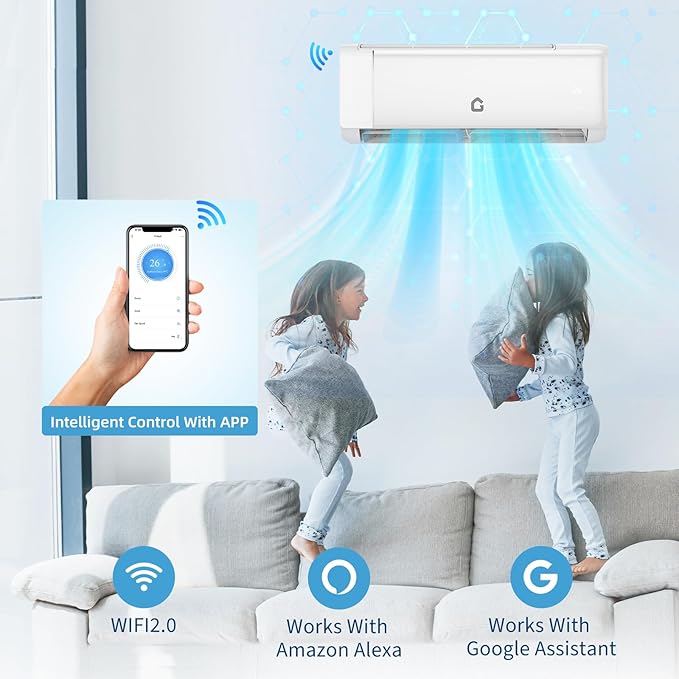 12000BTU Mini Split Air Conditioner& Heater, 21 SEER2 230V Wall-Mounted