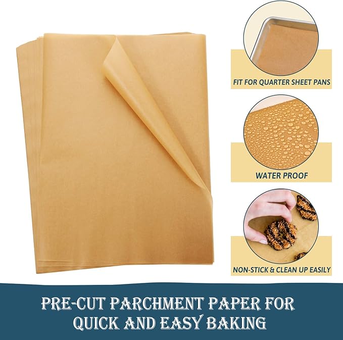 Hiware 200 PCS Parchment Paper Baking Sheets 9x13 IN, Precut Non-Stick