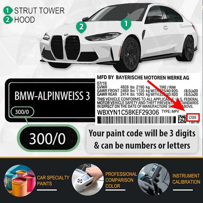 300 Alpine White Car Touch Up Paint for BMW, Color Accurate Car Paint Scratch Repair Pen Kit Quick & Easy Fix Vehicle Chips and Automotive Nicks Scuff