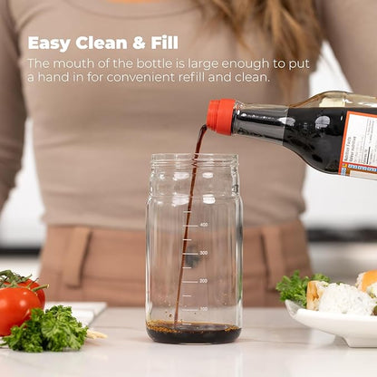Zuutii Olive Oil Dispenser Bottle 18.6oz – Auto Flip Glass Vinegar Bottle