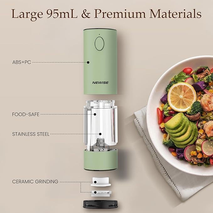Newise Electric Salt and Pepper Grinder Set Rechargeable