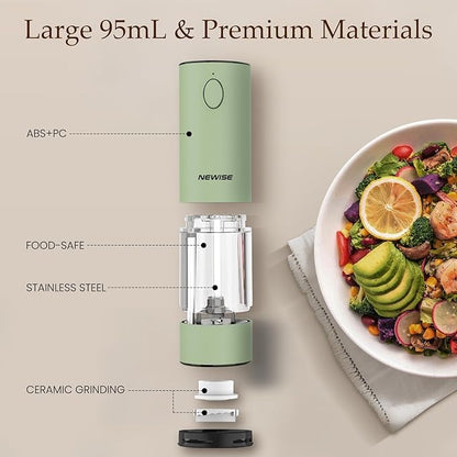 Newise Electric Salt and Pepper Grinder Set Rechargeable