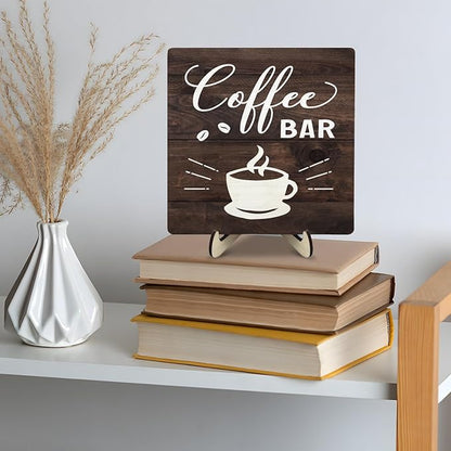 Funny Coffee Bar Decor Sign – Rustic Wooden Plaque