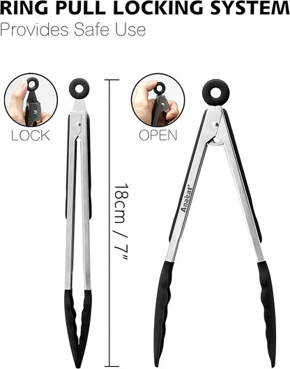 Anaeat Non-Stick Silicone Locking Tong