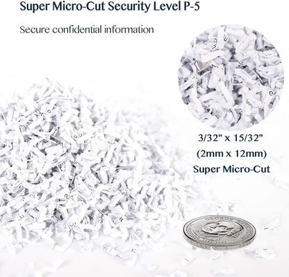 WOLVERINE 8-Sheet Super Micro Cut High Security Level P-5 Ultra Quiet