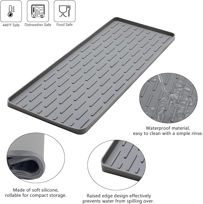 Silicone Coffee Mat, Eco-friendly, Hygienic Drying Pad, Leak-Proof and Non-Slip
