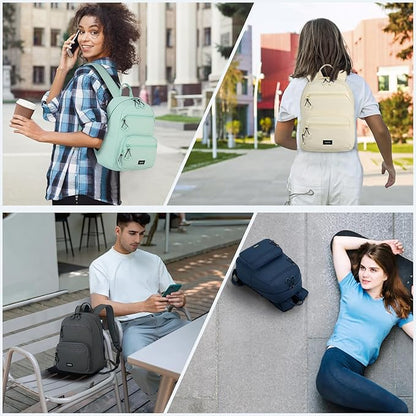 Carry On Travel Backpack For Men Women, 13 Inch Small Mini Work Bag Personal Item Backpacks, Camping Back Pack Lightweight Hiking Daypack For Office Nurse Commuter (Burgundy)