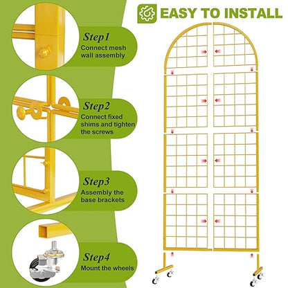 VGMiu Grid Wall Panel 1PCS Display Stand 2' x 5.2' FT Gold Grid Wall Panels