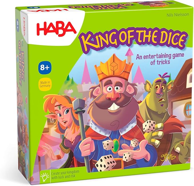 HABA King of The Dice - A Tricky Skill and Luck Dice Board Game, Perfect for Family Games and Kid Games for Ages 8 Years and Up (Made in Germany)