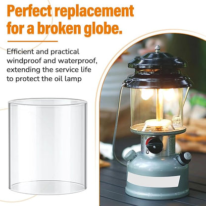 SUNJIKA Lantern Glass Globe for Coleman Fueled Lantern Replacement Globe Clear Straight for Lantern Model 290 - Propane Lantern Parts,Gas Lanterns, Camping Accessories
