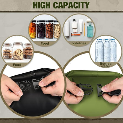 2 Sets Bear Food Bag for Camping Ultralight Food Bag Hanging System Includes 2 Pcs 10 L Waterproof Bear Bag Pulley System and 4 Pcs Nylon Ropes 4 Pcs Clips 2 Pcs Rock Pouch