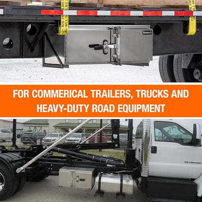 Buyers Products 1763142 Aluminum Underbody Truck Tool Box, Stainless Steel Double Barn Doors, Cam Lock Rod, Weatherproof Storage for Flatbed Trailer and Dump Truck, 24 x 24 x 48 Inch, Made in USA