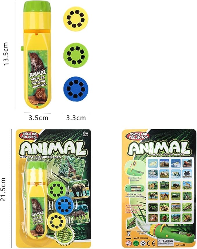 Georgie Porgy Children Projector Toys Educational Science Set Wall Ceiling Tent Torch Flashlight for Kids Gifts for Boys Girls (Dinosaur + Wild Animal)