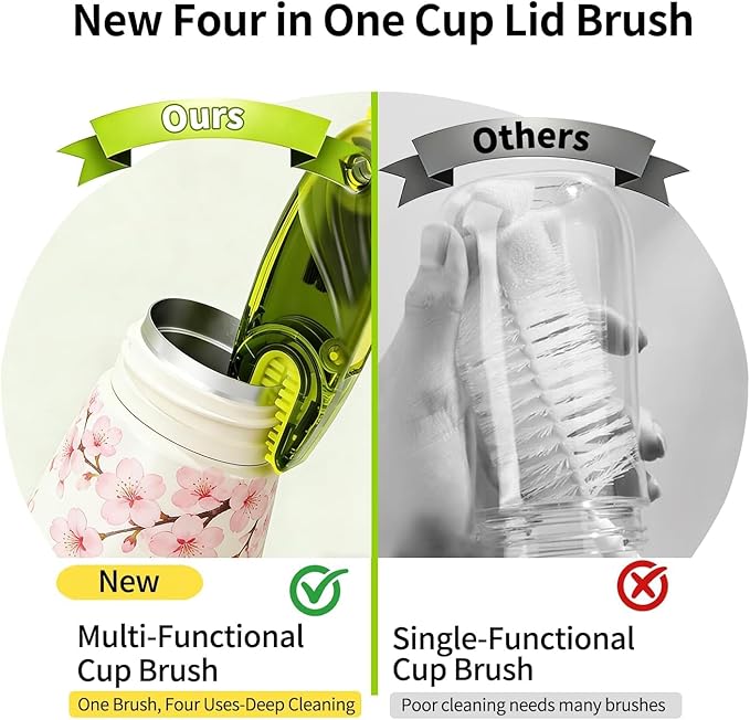 3 in 1 Cup Lid Gap Cleaning Brush Set, 3 Colors