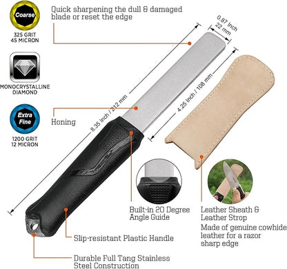 SHARPAL 127N Dual-Grit Diamond Sharpening Stone File Garden Tool Knife Sharpener